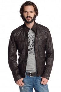 Leder Bikerjacke