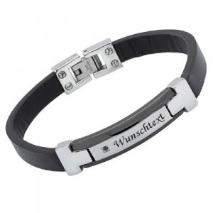 Lederarmband mit Gravurplatte - 9166