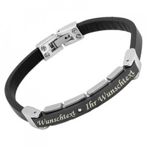 Lederarmband mit Gravurplatte - 9168