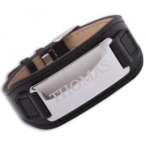Lederarmband mit Gravurplatte