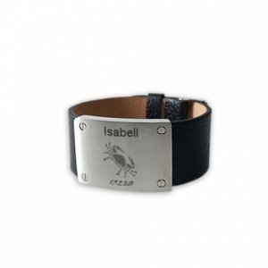 Lederarmband mit Krebs Gravur