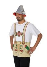 Lederhose Bayern T-Shirt weiss-beige-rot