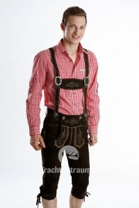 Lederhose Seppl dunkelbraun Kniebund H-T