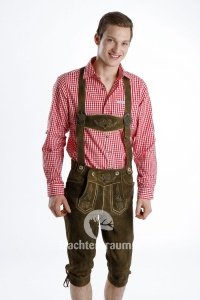 Lederhose Seppl hellbraun Kniebund H-Trä