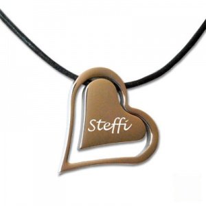 Lederkette Herz in Herz