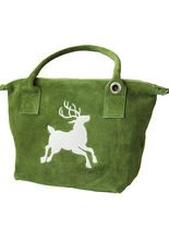 Ledertasche Klassik Hirsch grün-creme