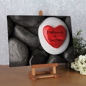 Leinwand für Verliebte mit rotem Herzen