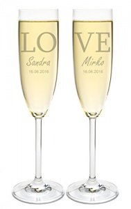 Leonardo 2 Sektgläser mit Gravur