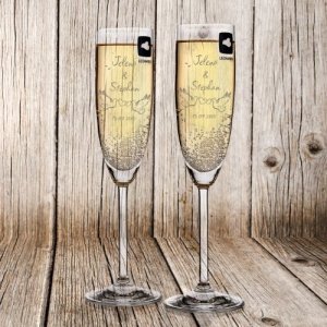 Leonardo 2 Sektgläser mit Gravur des Nam