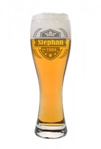 Leonardo Weizenglas mit Gravur