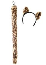 Leoparden-Schwanz und -Ohren-Set braun-s