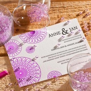 Letterpress Hochzeitseinladung Circles I