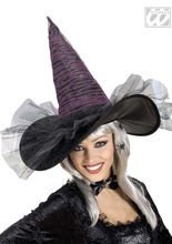 Leuchtender Glasfaser-Hexen-Hut schwarz-