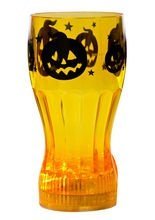 Leuchtendes Halloween-Deko Glas orange