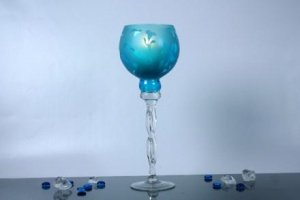 Leuchter Blau satiniert