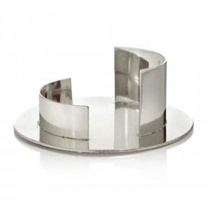 Leuchter Metall Kerze 50mm sil