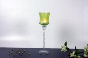 Leuchter grün satiniert