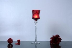 Leuchter rot satiniert