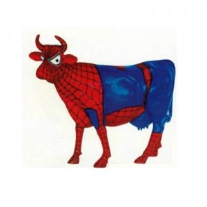 Lebensgroße Spiderkuh Spiderman