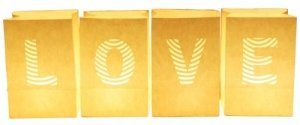 Lichttüte Motiv Love 4er Set