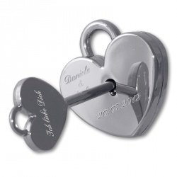 Liebes-Schloss Herz mit Gravur & Herz-Sc