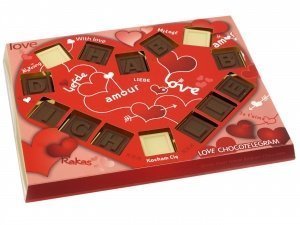 Liebes-Schokolade in Herz