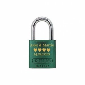 Liebesschlösser ABUS 72/40 Grün graviere