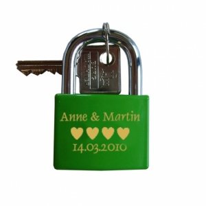 Liebesschlösser gravieren 40 mm Messing 