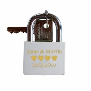 Liebesschloss kaufen 40 mm Messing