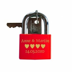 Liebesschloss mit Gravur 40 mm Messing r
