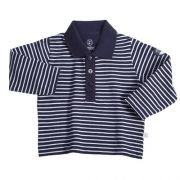 Liegelind - Langarm-Ringel-Poloshirt bla