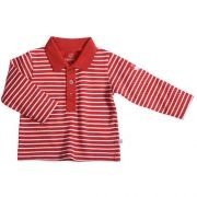 Liegelind - Langarm-Ringel-Poloshirt rot