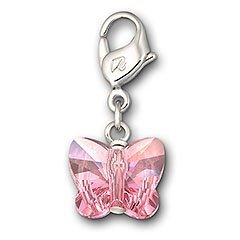 Light Rose Butterfly Charm
