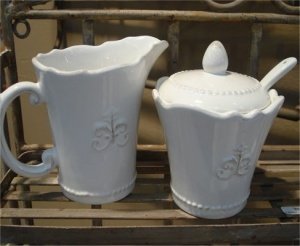 Lilly Milchkännchen und Zuckerdose Weiss