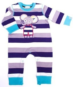 Lilly+Sid Langarm Strampler -Elephant Br