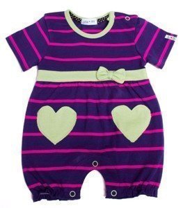 Lilly+Sid Mädchen Kurzarm Strampler Herz