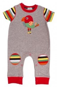 Lilly+Sid Kurzarm Strampler Funky Bird