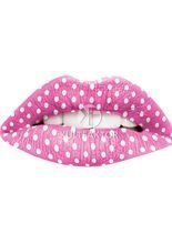 Lippen Tattoo pink Punkte