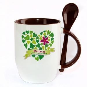 Löffeltasse mit *Blumenherz* Name und ku