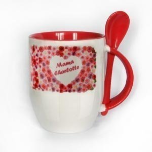 Löffeltasse mit Rosen und persönlichem N