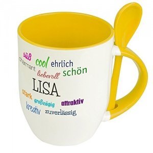 Löffeltasse mit Namen Positive Eigenscha