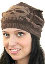 Long Beanie Skull braun
