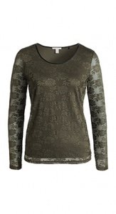 Longsleeve aus floraler Spitze