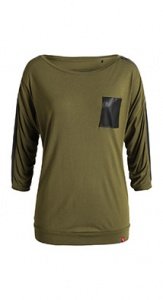 Longsleeve m. Lederoptik