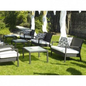 Lotus Gartenbank mit Rückenlehne stapelb