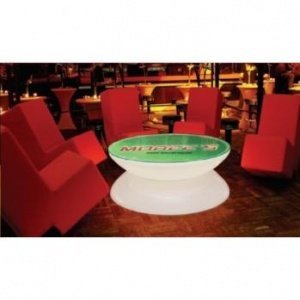 Lounge Tisch Indoor transluzent weiß mit