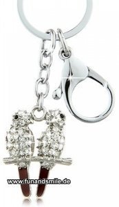 Lovebirds Strass Schlüsselanhä