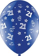 Luftballons 21. Geburtstag blau 25 St.