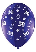 Luftballons 30. Geburtstag lila 25 St.