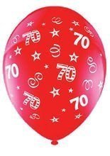 Luftballons 70. Geburtstag rot 25 St.